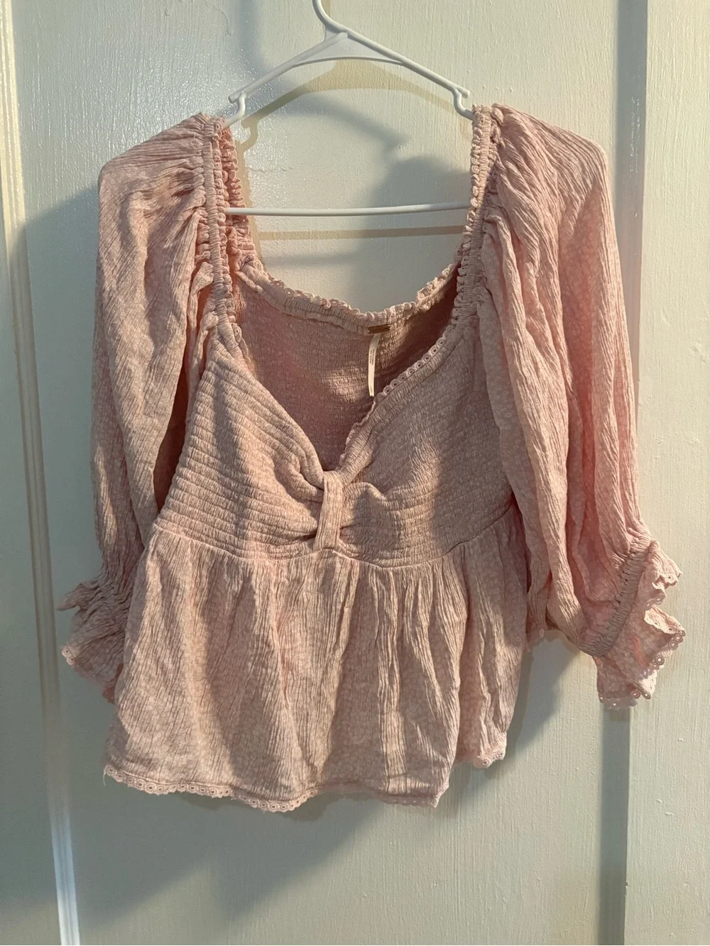 Free People Women’s Peasant Blouse - Pale Pink